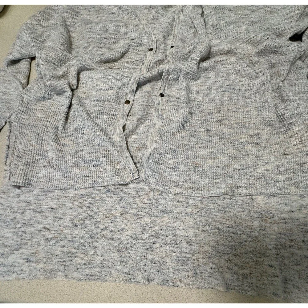 Free People High Low Long Cardigan Sweater Womens M Cream Oversized Button Front